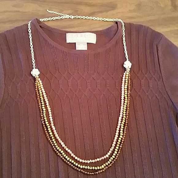 Sparkley Gold-tone Necklace, EUC - Picture 6 of 7